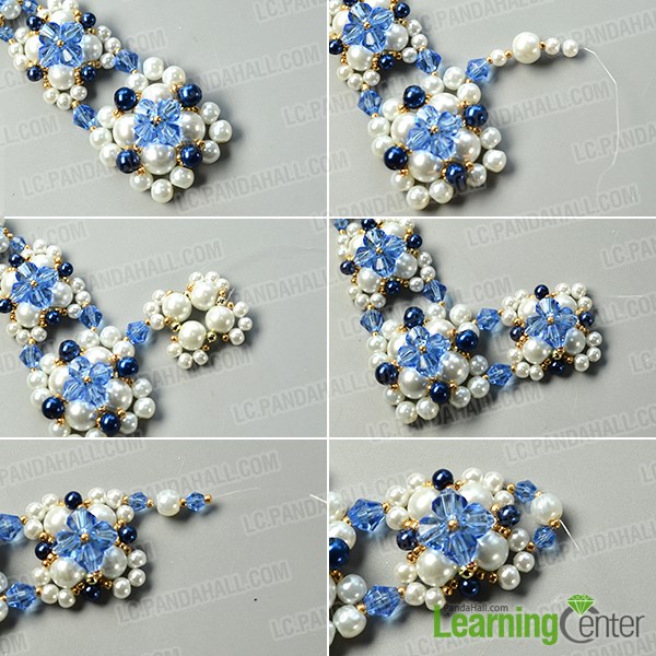 Complete the third flower pattern and star to make the other half of the necklace