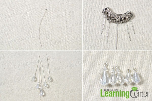 make the main part of the clear glass bead pendant necklace
