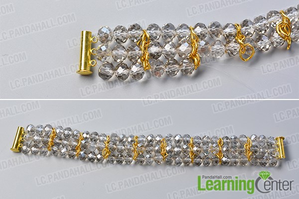 Finish the DIY glass bead bracelet