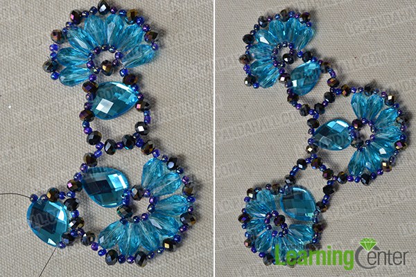 make the other two bead flowers for the blue charm necklace