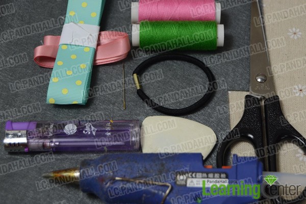 Necessities for DIY ribbon rosette: