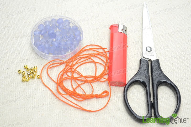 Supplies needed for the braided bead bracelet