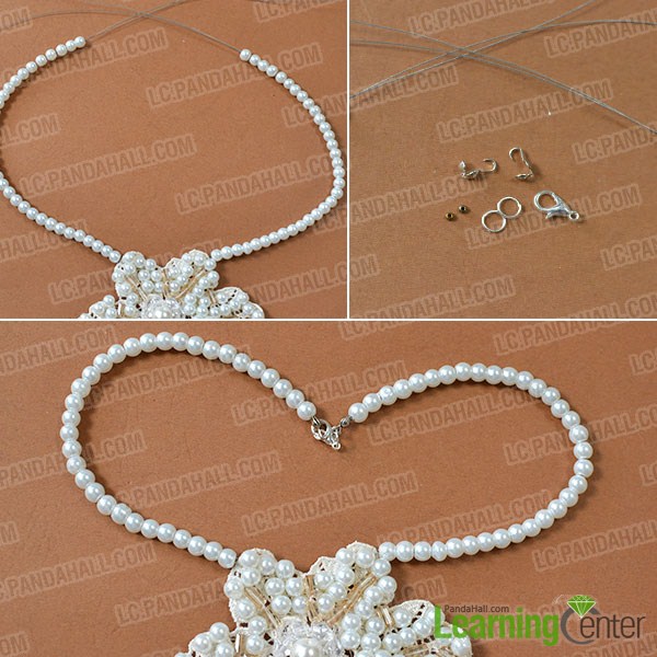 make the rest part of the two strand pearl flower necklace