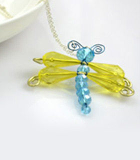 Unique Handmade Jewelry Designs- Handcrafted Pendants in Dragonfly Pattern
