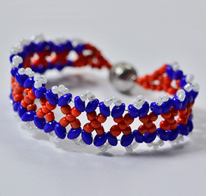 Blue and Red Woven Pattern