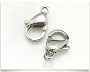 10 PCS Jewelry Findings Original Color Stainless Steel Lobster Claw Clasps, 12x7x4mm