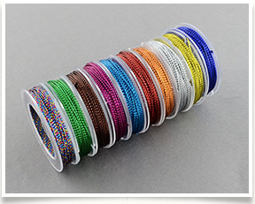 1mm Jewelry Braided Thread Metallic Cords, Mixed Color, about 10m/roll