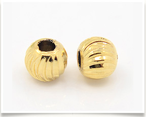 Brass Beads, Round, Golden, 6mm, Hole: 2mm