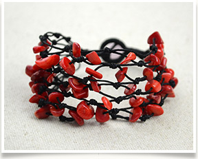 Chic Beading Design-Make Your Own Bracelets Using Coral Beads and String