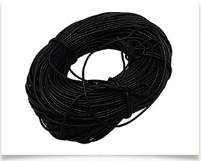 Cowhide Leather Cord, Leather Jewelry Cord, Jewelry DIY Making Material, Round, Black, about 0.8mm in diameter