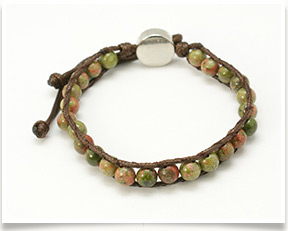 Fashion Friendship Style Unakite Bracelets, Cotton Wax Cord with Brass Findings, Colorful, Inner Diameter: 55mm