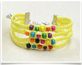Friendship Bracelets with Beads Instructions - How to Make a Braided Bracelet with Wooden Beads 