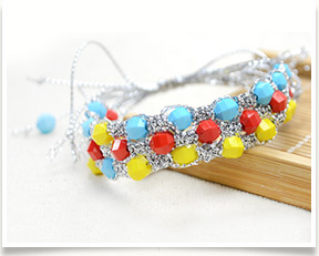 Instructions on Making Square Knot Macramé Bracelet with Multiple Beads