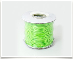 Korea Wax Cords, Waxed Polyester Cords, LawnGreen, 1mm; about 100yard/roll