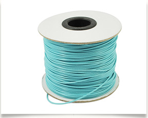Waxed Polyester Cord, LightCyan, About 1.0mm thick, 100yard/roll 