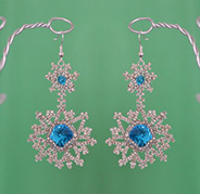 Frozen Christmas Present Idea on How to Make Beaded Snowflake Earrings with Blue Rhinestone