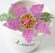 Pink Bangle Bracelet Tutorial - How to Make a Beaded Flower Bracelet