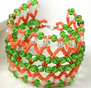 Exotic Patterns on Making Color Block Beaded Cuff Bracelet