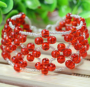 Right Angel Weave Bracelet Tutorial-Make an Embellished Red Bead Weaving Bracelet