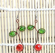 2 Steps to Make Red Cherry Earrings with Simple Wire Wrapping Technique