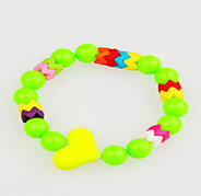 Fashion Acrylic Bracelets for Kids, Stretchy, LawnGreen, 45mm