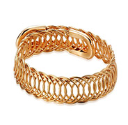 Alloy Multi-strand Loops Cuff Bangles, Golden, 45x47mm