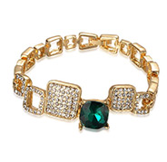 Alloy Rhinestone Bracelets, with Alloy Watch Band Clasps, Golden, 155mm