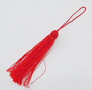 Oriental Decorations, Silk Tassel, Cosmic Cut Pendant, Red, about 20cm long, 1.5cm wide 