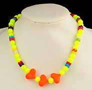 Fashion Acrylic Necklaces for Kids, Stretchy, Yellow, 17