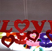 LOVE Velvet Letter Banners Party Decoration, Red, Packing Size: 150x150x10mm