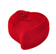Valentines Day Gifts Boxes Packages Velvet Ring Boxes, Heart, Red, 6x5.5cm
