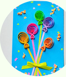  Colorful Quilling Paper Balloon Blessing Card for Mother's Day