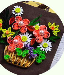 How to Make a Beautiful Quilling Paper Flower Basket for Cards Step by Step