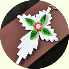 How to Make Cross Christmas Quilling Paper Hanging Ornaments