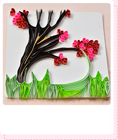 How to Make a Handmade Quilling Paper Tree Greeting Card at Home