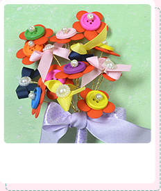 How to DIY Colorful Flower Button Bouquet Quickly