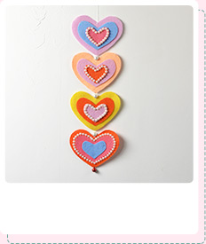 How to Make Pretty Felt Heart Hanging Ornaments with Pearl Decorated