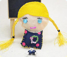 Making a Blonde Doll with Seed Beads and Satin Ribbons