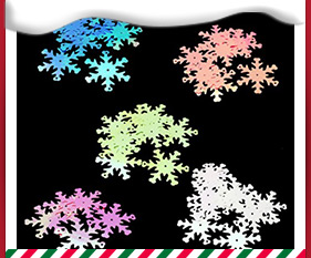 Mixed Color Christmas Snowflake Plastic Paillette/Sequin Links, 40x0.3mm, Hole: 1mm