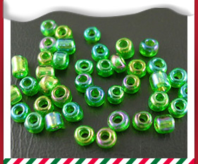 8/0 Glass Seed Beads, Trans.Colours Rainbow, Green, Plated with AB Color, about 3mm in diameter, hole: 0.8mm, about 10000pcs/bag