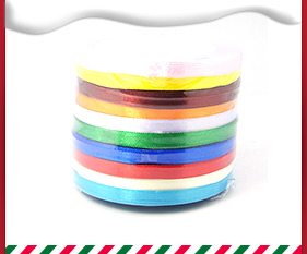 Satin Ribbon, Mixed Color, 6mm, 25yards/roll, 10rolls/group, 250yards/group