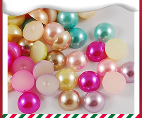 ABS Pearl Acrylic Cabochons, Imitation Pearl, Half Round, Mixed Color, 6x3mm