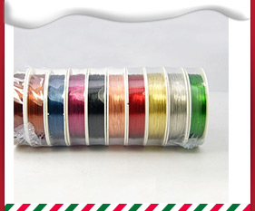 Copper Jewelry Wire, Mixed Color, 0.5mm; 9m/roll