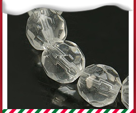 Half-Handmade Transparent Glass Beads Strands, Faceted Round, Clear, 6mm, Hole: 1mm; about 55pcs/strand, 12.6