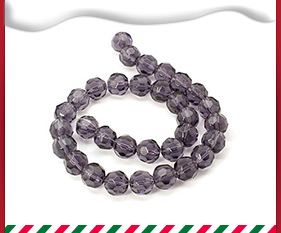 Glass Beads Strands, Faceted, Round, Purple, about 10mm in diameter, hole: 1.5mm, about 32pcs/strand, 13