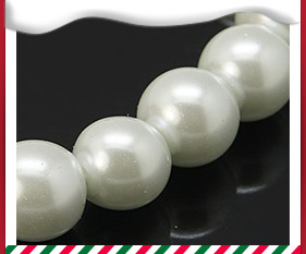 White Glass Imitation Pearl Round Loose Beads For Jewelry Necklace Craft Making, 8mm, Hole: 1mm, about 110pcs/strand