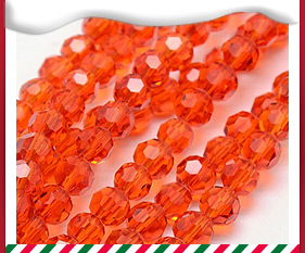 Glass Beads Strands, Faceted, Round, Red, 4mm, Hole: 1mm; about 100pcs/strand, 13.7