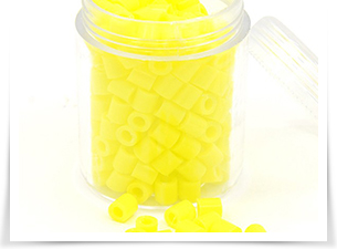 1 Box 5mm Melty Beads PE Fuse Beads Refills DIY Educational Toys, Tube, Yellow, 5x5mm, Hole: 3mm; about 14g/box