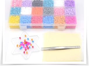 3500pcs 5mm Melty Fuse Beads DIY Toys, 1pc Iron Tweezers and Star ABC Pegboards, 12pcs Gummed Paper, Tweezers: 112.7x9mm; Pegboards: 103x92x5mm; Paper: 110x110mm