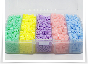 5mm Macaroon Colors Melty Beads PE DIY Fuse Beads Refills for Kids, Tube, Mixed Color, 5x5mm, Hole: 3mm; about 1900pcs/ bo